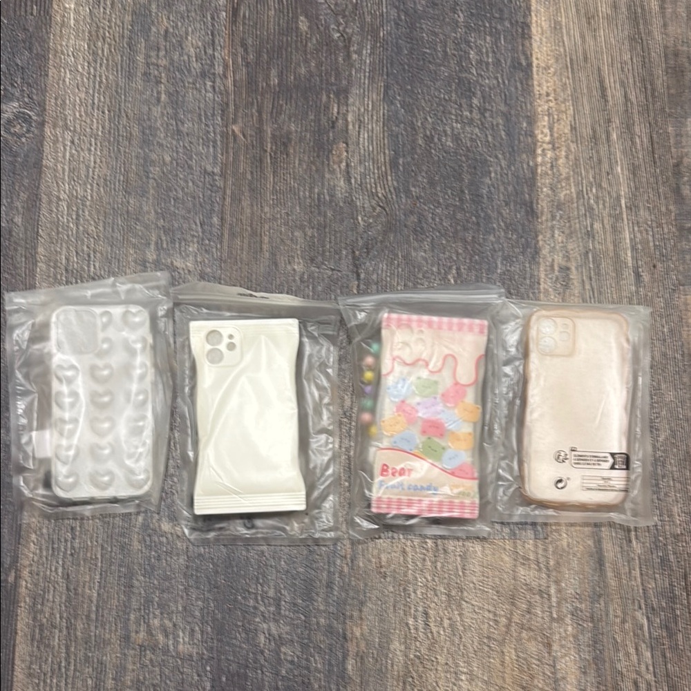 Stylish Phone Case Set - White, Cream, Multicolor